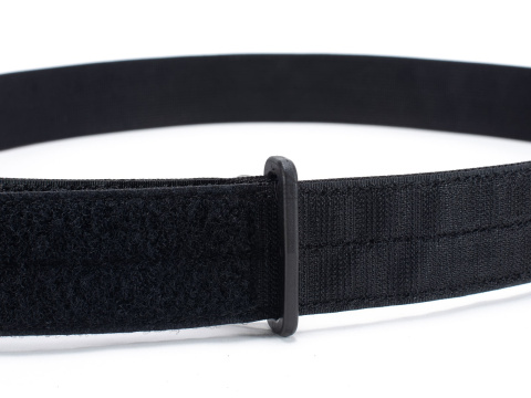 Pas miękki INNER Czarny 38mm naszyty rzep Velcro® haczyki (twardy)