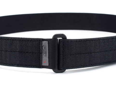 Pas miękki INNER Czarny 38mm naszyty rzep Velcro® haczyki (twardy)