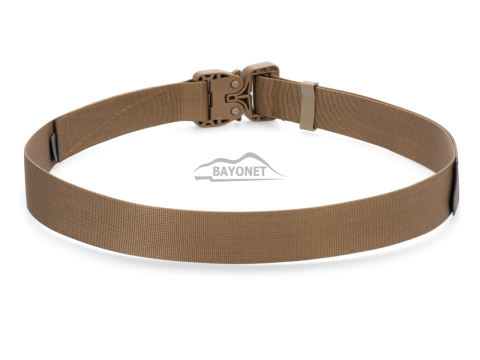 Pas miękki OUTDOOR STEALTH Coyote Brown o szerokości 38mm z niewykrywalną klamrą Cobra® 25cN Rozmiar uniwersalny 70-120cm