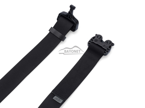 Pas miękki OUTDOOR STEALTH Czarny o szerokości 38mm z niewykrywalną klamrą Cobra® 25cN Rozmiar uniwersalny 70-120cm