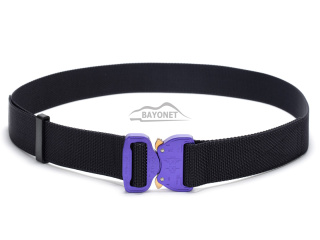 Pas średnio-sztywny COMBAT Czarny o szerokości 38mm klamra Cobra® 9kN purple Rozmiar uniwersalny 70-120cm