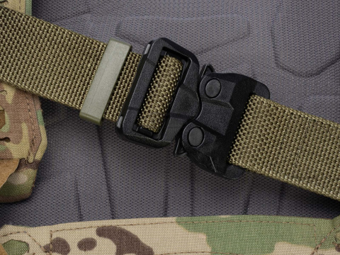 Pas średnio-sztywny COMBAT STEALTH Ranger Green o szerokości 38mm niewykrywalna klamra Cobra® 25cN Rozmiar uniwersalny 70-120cm