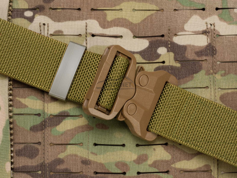 Pas średnio-sztywny COMBAT STEALTH Khaki o szerokości 45mm niewykrywalna klamra Cobra® 25cN Rozmiar uniwersalny 70-120cm