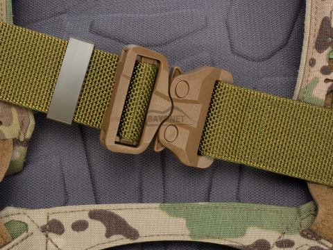 Pas średnio-sztywny COMBAT STEALTH Khaki o szerokości 45mm niewykrywalna klamra Cobra® 25cN Rozmiar uniwersalny 70-120cm