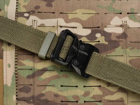 Pas średnio-sztywny COMBAT STEALTH Ranger Green o szerokości 38mm niewykrywalna klamra Cobra® 25cN Rozmiar uniwersalny 70-120cm